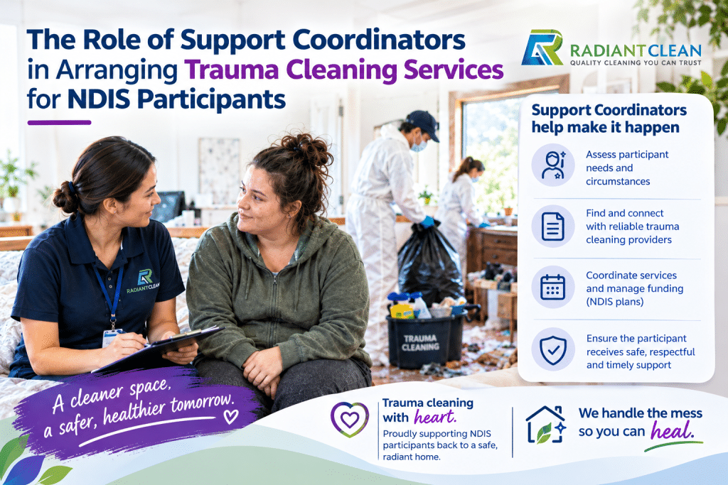 The Role of Support Coordinators in Arranging Trauma Cleaning Services for NDIS Participants