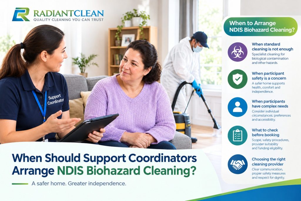 When Should Support Coordinators Arrange NDIS Biohazard Cleaning?